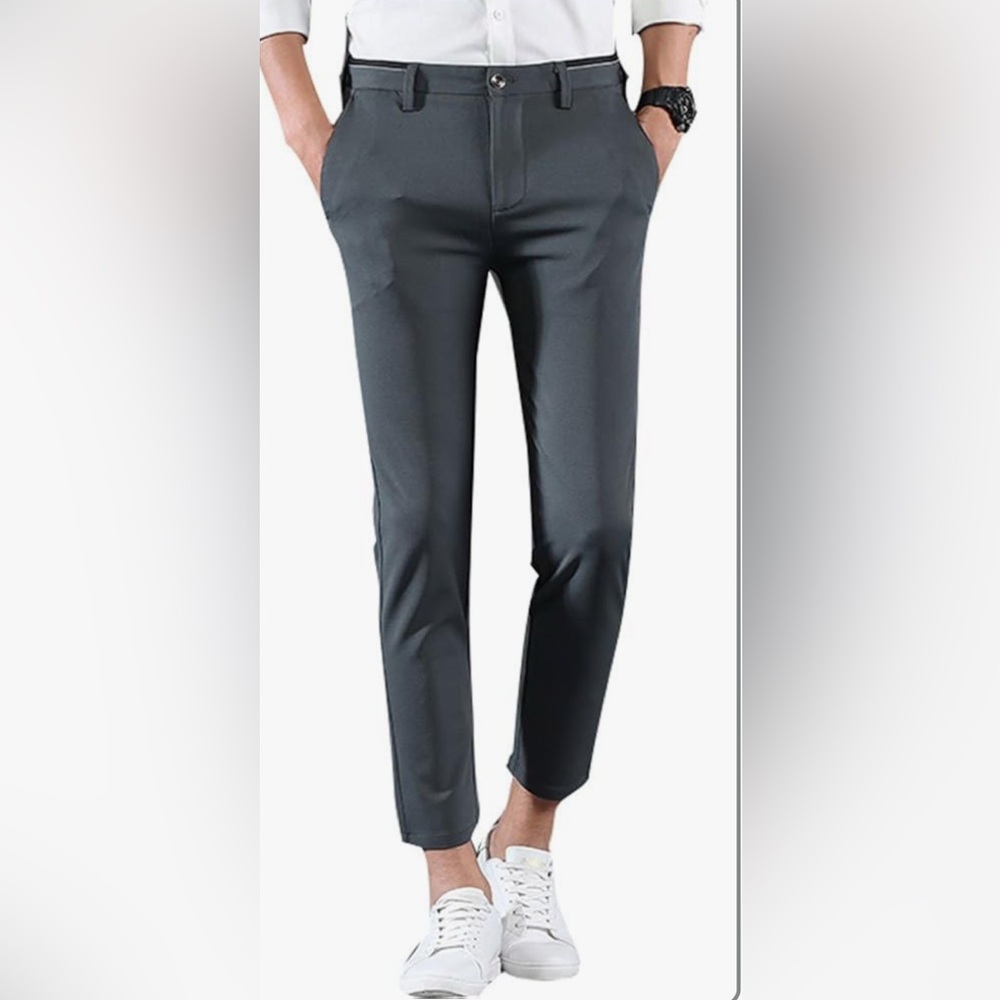 ☀️3/$15 Plaid & Plain Slim Fit Cropped Pants 30